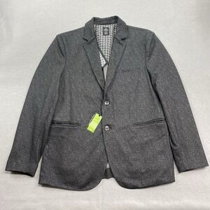 Brooklyn Brigade Jacket Mens Large 42 Grey Modern Slim 1/4 Lined Metal Button